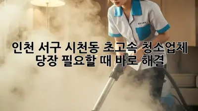 인천 서구 시천동 ⚡️초고속 청소업체! 당장 필요할 때 바로 해결!