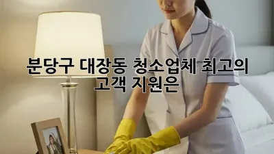 분당구 대장동 청소업체, 최고의 고객 지원은?
